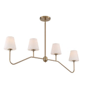 Keenan 4 Light 48" Linear Chandelier in Vibrant Gold