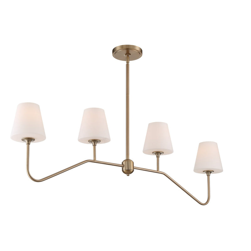 Keenan 4 Light 48" Linear Chandelier in Vibrant Gold