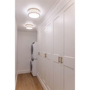 Kendal 3 Light 14" Flush Mount in Polished Nickel in a room setting