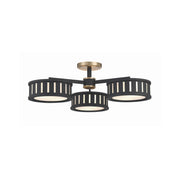 Kendal 6 Light 29.25" Semi Flush Mount in Vibrant Gold + Black Forged