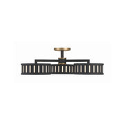 Kendal 6 Light 29.25" Semi Flush Mount in Vibrant Gold + Black Forged