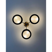 Kendal 6 Light 29.25" Semi Flush Mount in Vibrant Gold + Black Forged