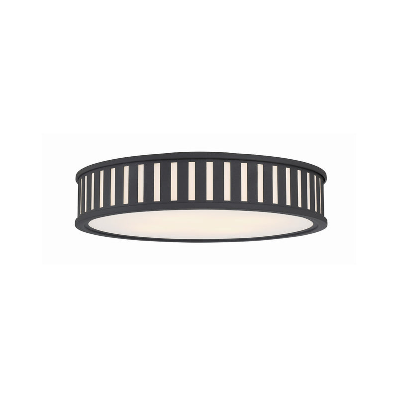 Kendal 4 Light 22.5" Flush Mount in Black Forged