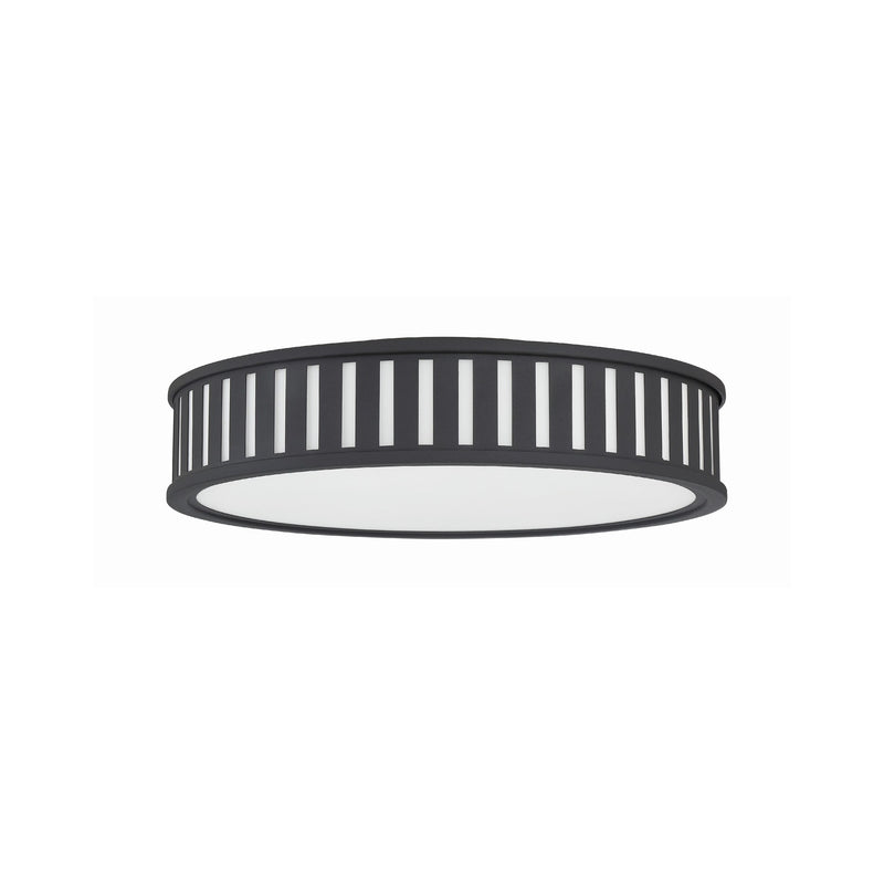 Kendal 4 Light 22.5" Flush Mount in Black Forged
