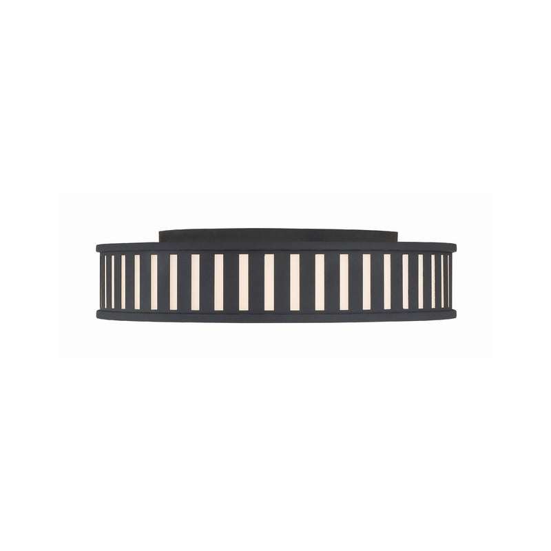 Kendal 4 Light 22.5" Flush Mount in Black Forged