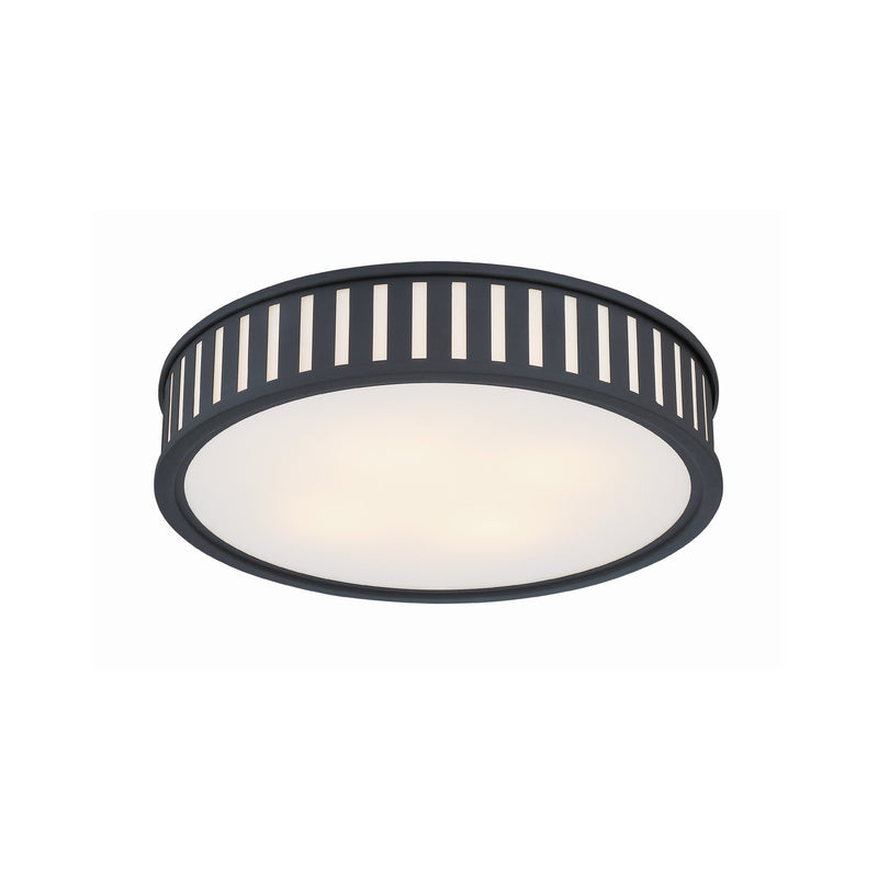 Kendal 4 Light 22.5" Flush Mount in Black Forged