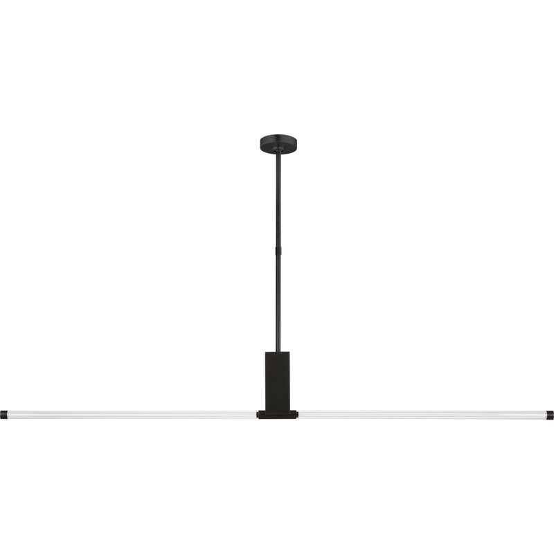 Phobos Large Linear Pendant in Dark Bronze Integrated