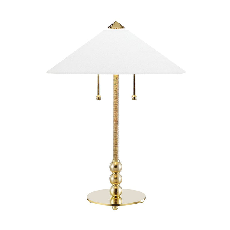 Flare 2-Light Table Lamp in Aged Brass