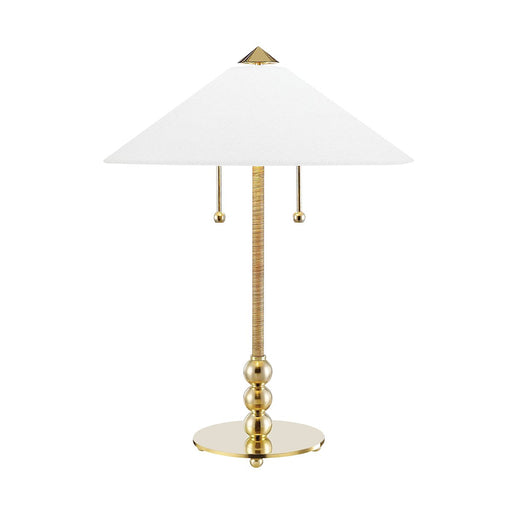 Flare 2-Light Table Lamp in Aged Brass