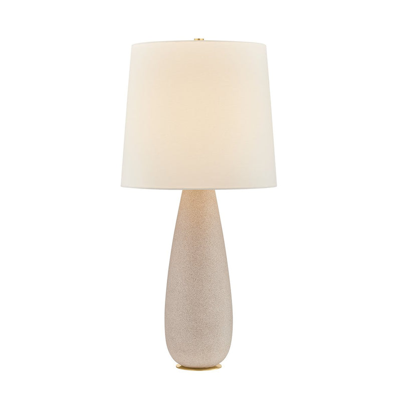 Neelytown Table Lamp in Aged Brass / Ceramic Textured Edgecomb
