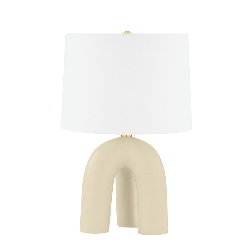 Mills Pond Table Lamp in Aged Brass / Ceramic Gossamer Ivory