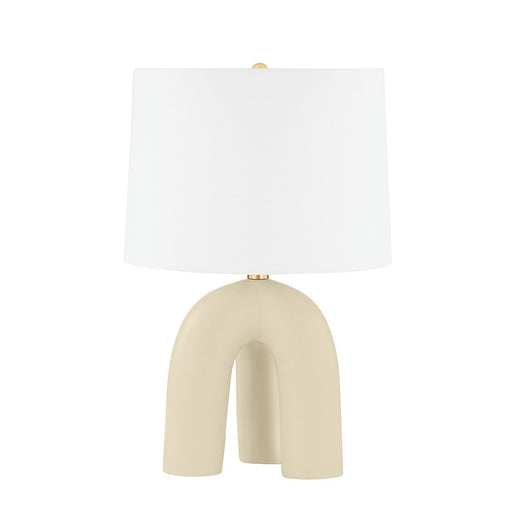 Mills Pond Table Lamp in Aged Brass / Ceramic Gossamer Ivory