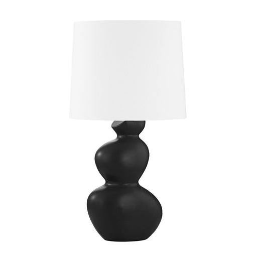 Kingsley Table Lamp in Aged Brass / Ceramic Satin Black