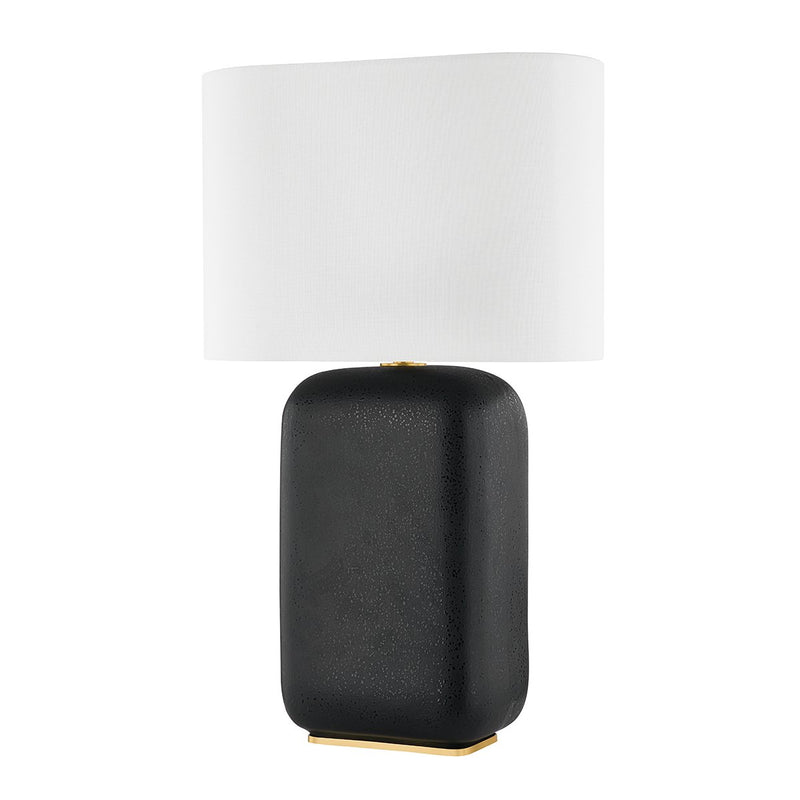 Arthur Table Lamp in Aged Brass / Ceramic Black Lava