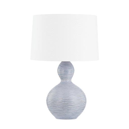 Cairns Table Lamp in Aged Brass / Ceramic Coastal Blue