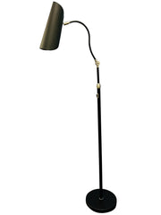 Logan Adjustable Floor Lamp in Black/Satin Nickel