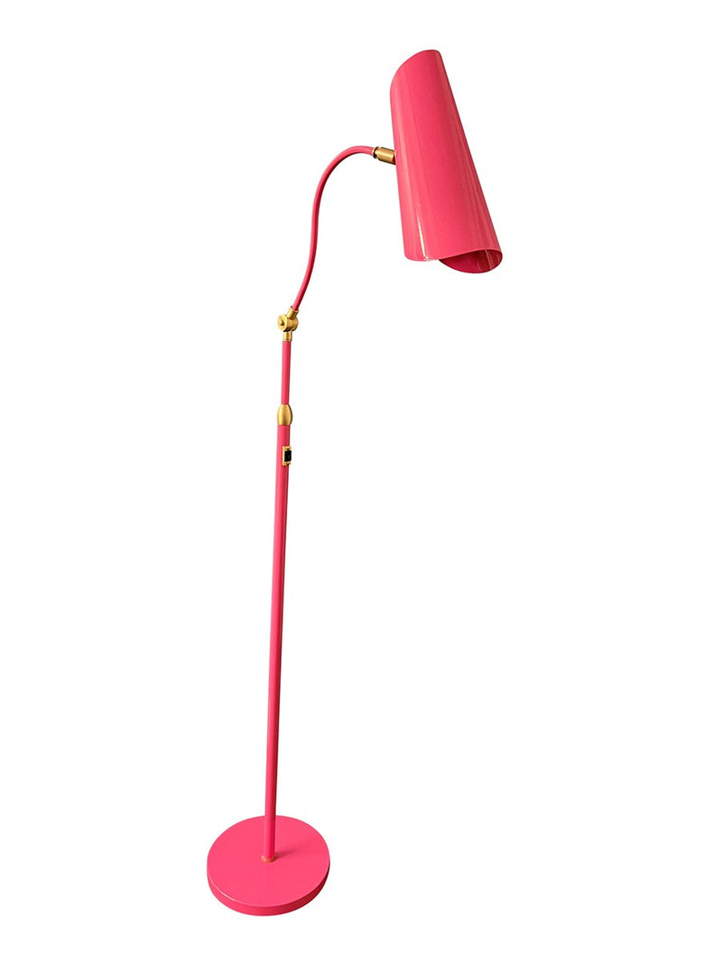 Logan Adjustable Floor Lamp in Orchid/Satin Brass