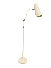 Logan Adjustable Floor Lamp in White/Satin Nickel