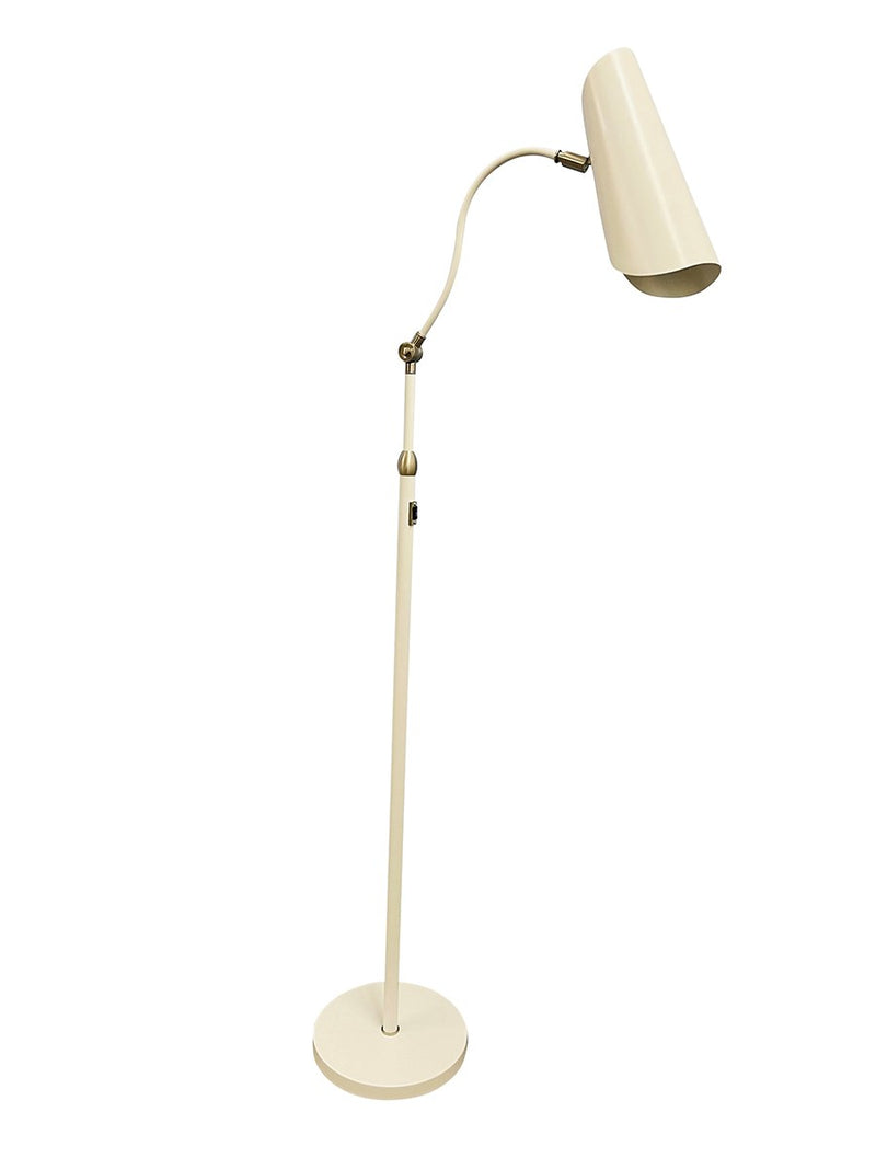 Logan Adjustable Floor Lamp in White/Satin Nickel