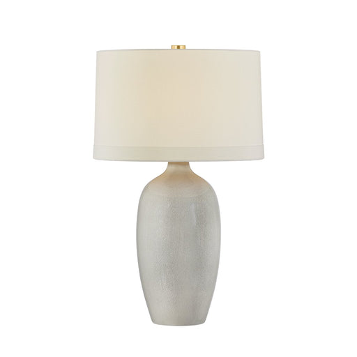 Elk River Table Lamp in Aged Brass / Ceramic Frost Grey Crackle
