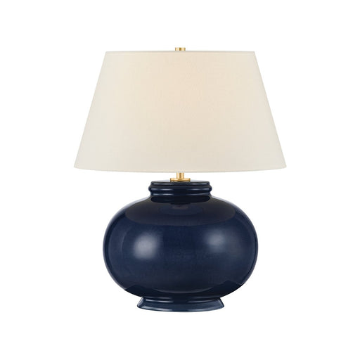 Moodus Table Lamp in Aged Brass / Ceramic Parrish Blue