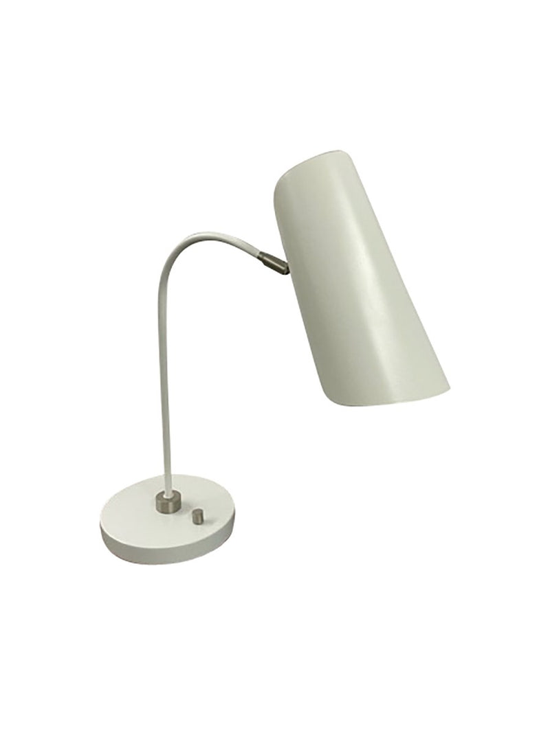 Logan Adjustable Table Lamp with USB Port in White/Satin Nickel