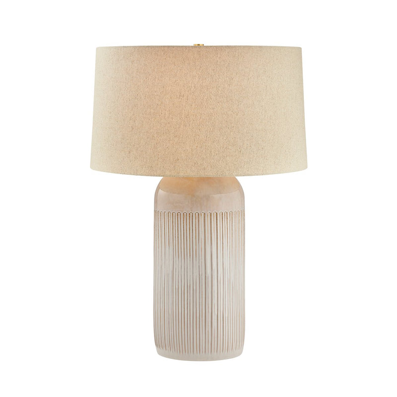 Stevens Point Table Lamp in Aged Brass / Ceramic Oyster White
