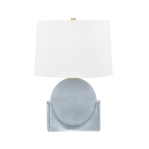 Leeston Small Table Lamp in Aged Brass / Ceramic Reactive Slate