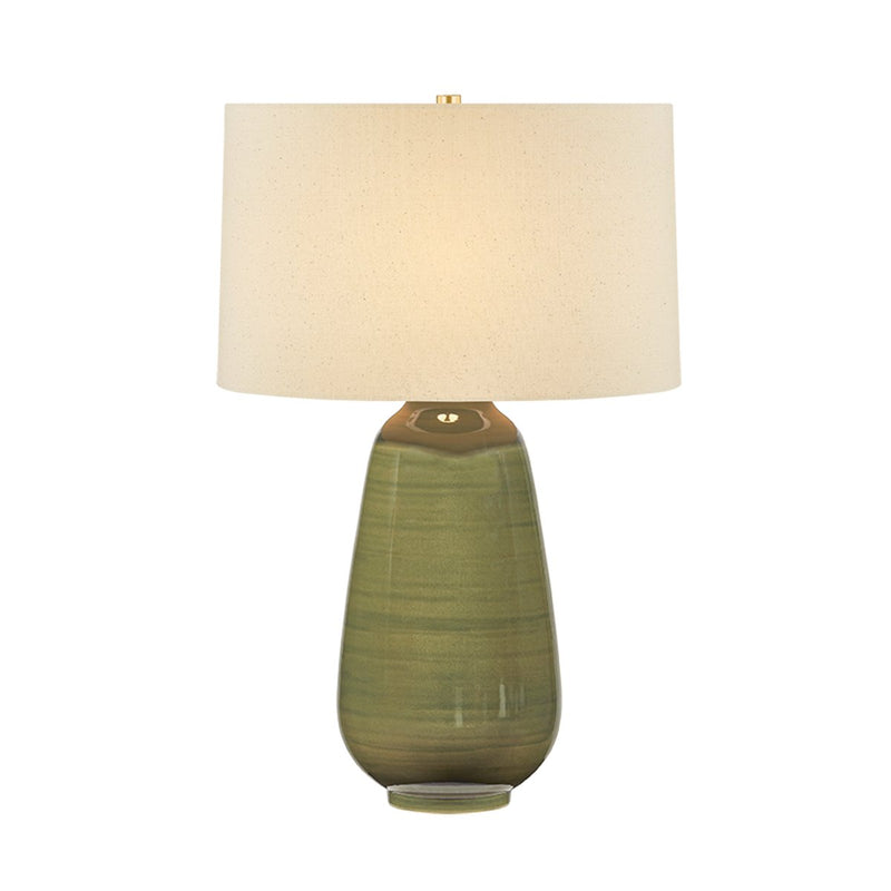 Piermont Table Lamp in Aged Brass / Ceramic Dark Forrest