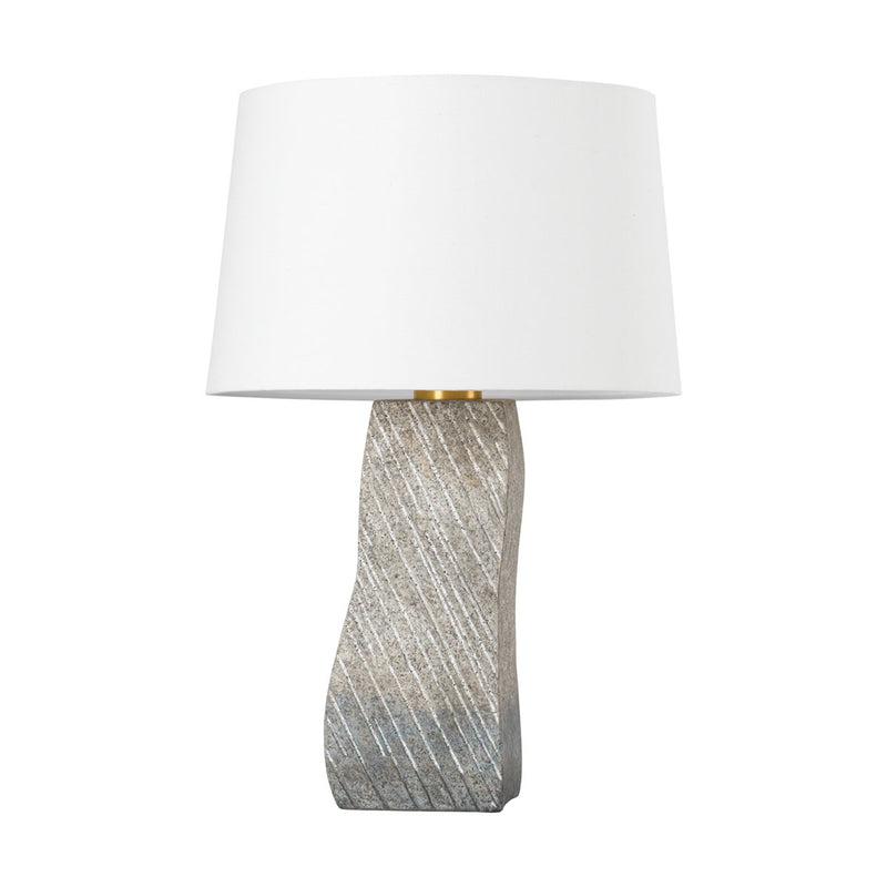 Raiden Table Lamp in Aged Brass / Ceramic Windswept White