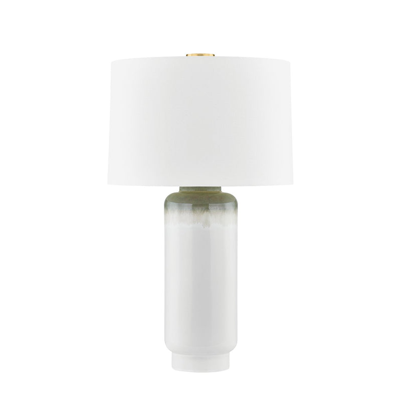 Stafford Table Lamp in Aged Brass / Ceramic Meadow Ombre