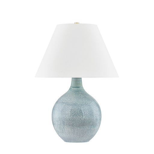 Kearny Table Lamp in Aged Brass / Ceramic Reactive Seaglass