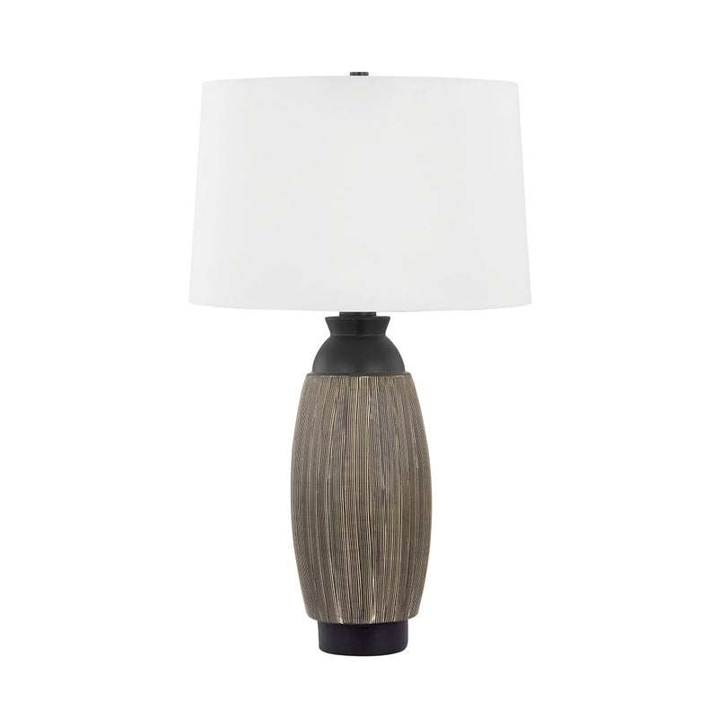Naseby Table Lamp in Distressed Bronze / Ceramic Cultured Black