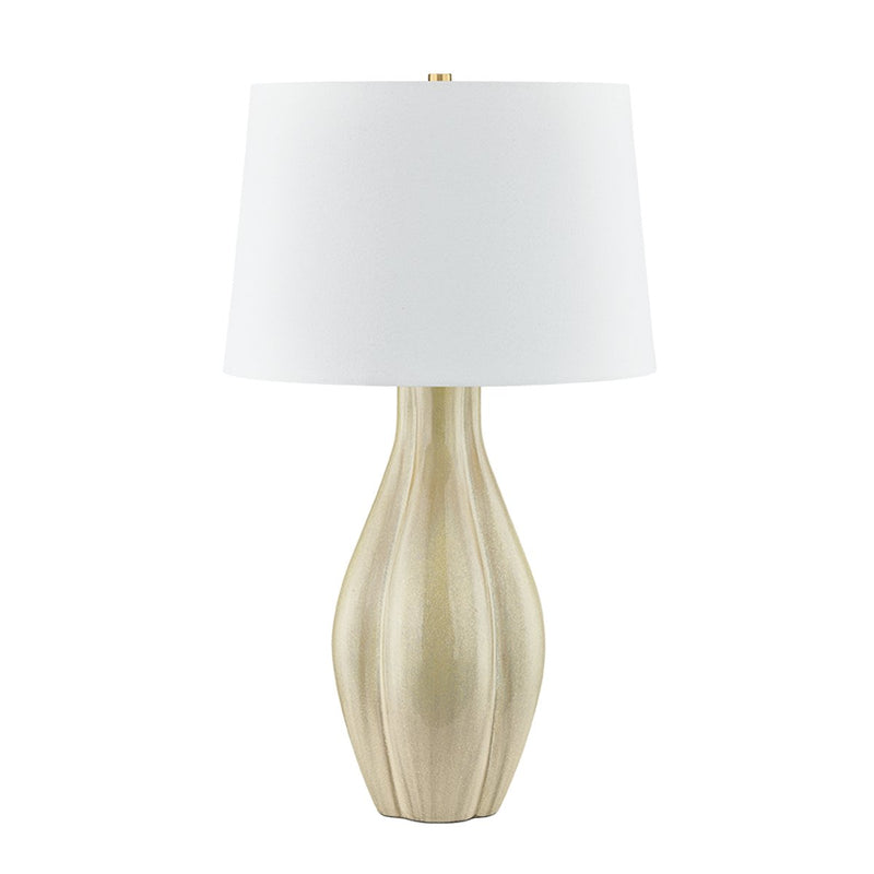 Galloway Table Lamp in Aged Brass / Ceramic Moss Ivory