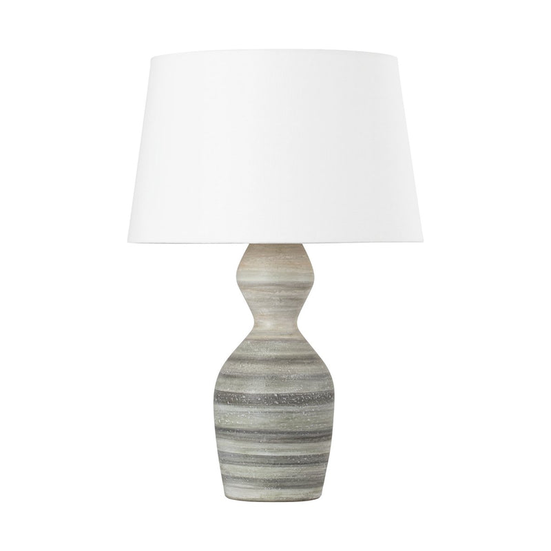 Nahant Table Lamp in Vintage Gold Leaf / Ceramic White Dune