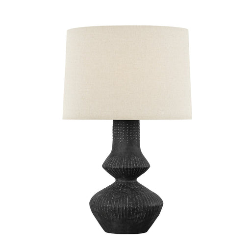 Ancram Table Lamp in Vintage Gold Leaf / Ceramic Totem Black