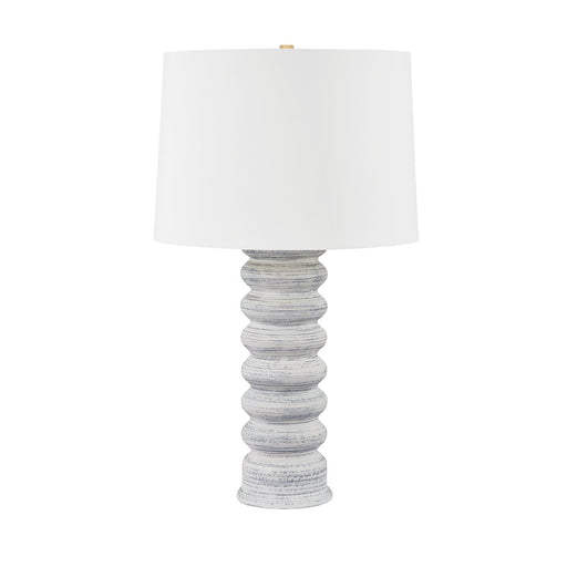 Harwinton Table Lamp in Aged Brass / Ceramic Grey White
