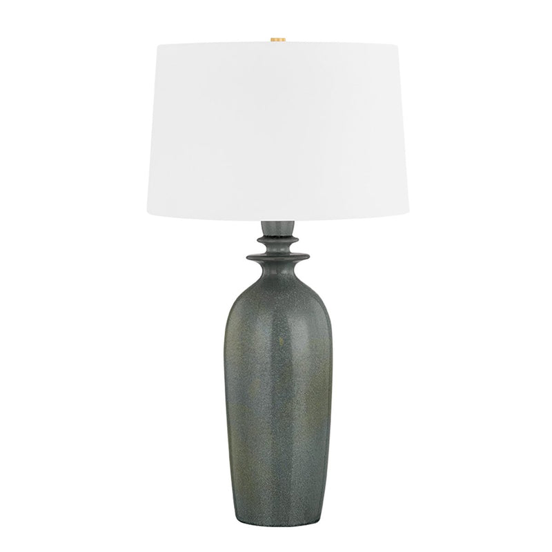 Bellmawr Table Lamp in Aged Brass / Ceramic Reactive Palladian