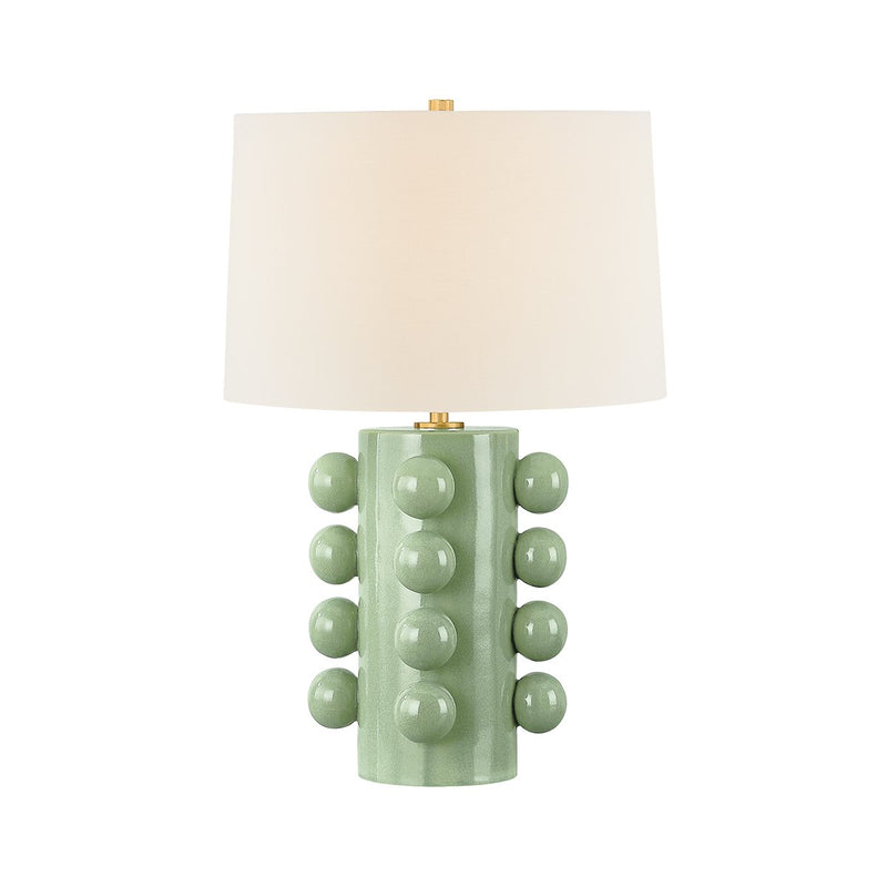 Roselle Table Lamp in Aged Brass / Ceramic Moss Crackle