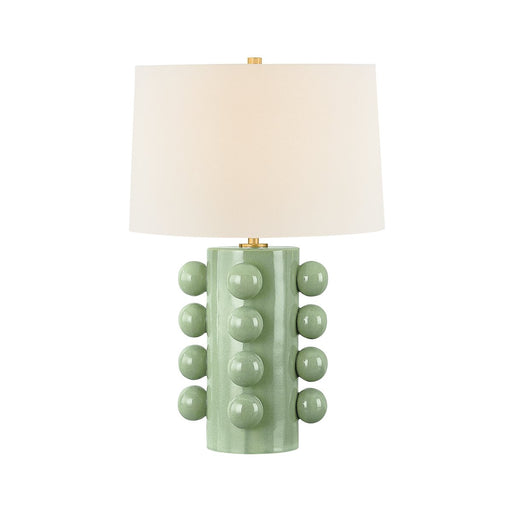 Roselle Table Lamp in Aged Brass / Ceramic Moss Crackle