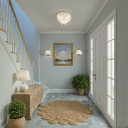 Layton 3 Light 9.75" Semi Flush Mount in Luxe Gold in a room setting