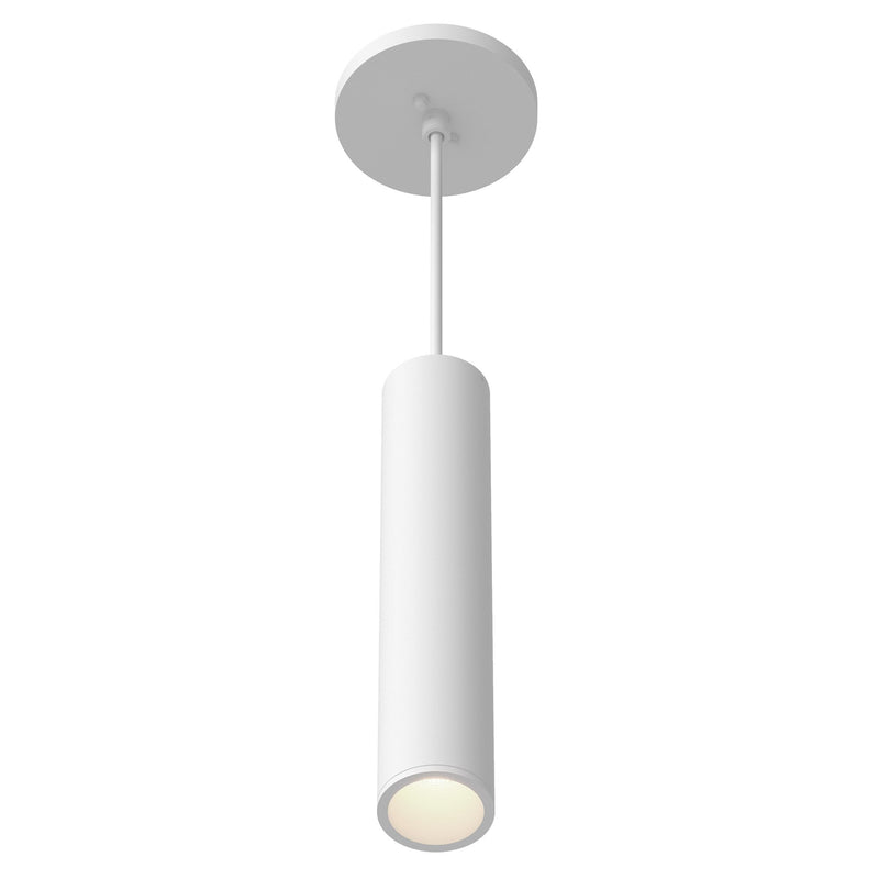 Lorna 12" Pendant, 2" Diameter in White