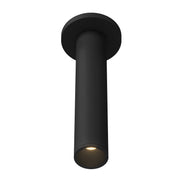 Lorna 12" Semi-Flush Mount, 2" Diameter in Black
