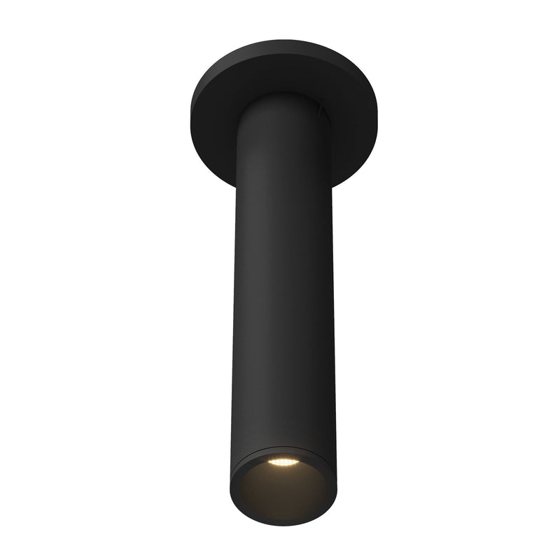 Lorna 12" Semi-Flush Mount, 2" Diameter in Black