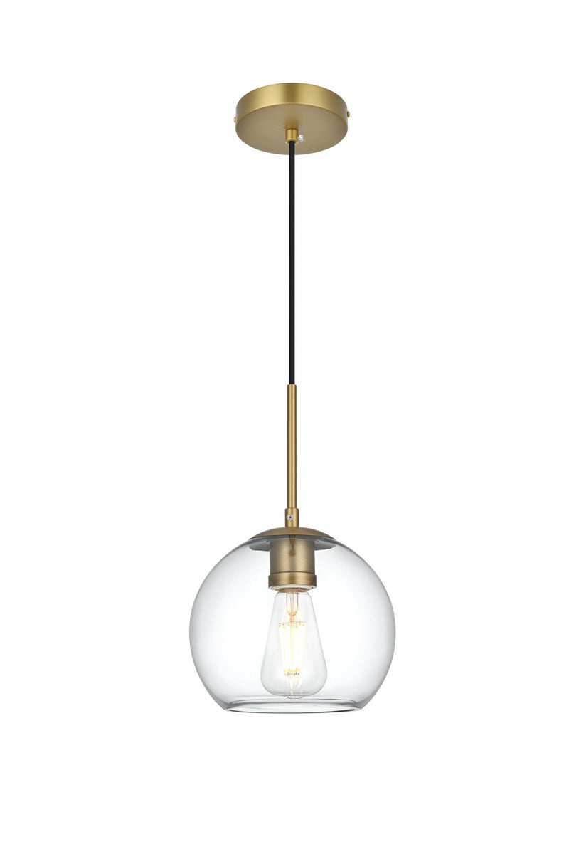 Baxter 8" Mini Pendant in Satin Gold And Clear