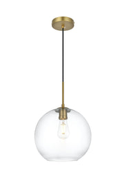 Baxter 12" Clear Glass Pendant in Satin Gold And Clear