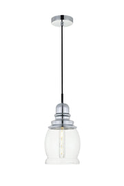 Kenna 6.3" Mini Pendant in Chrome And Clear