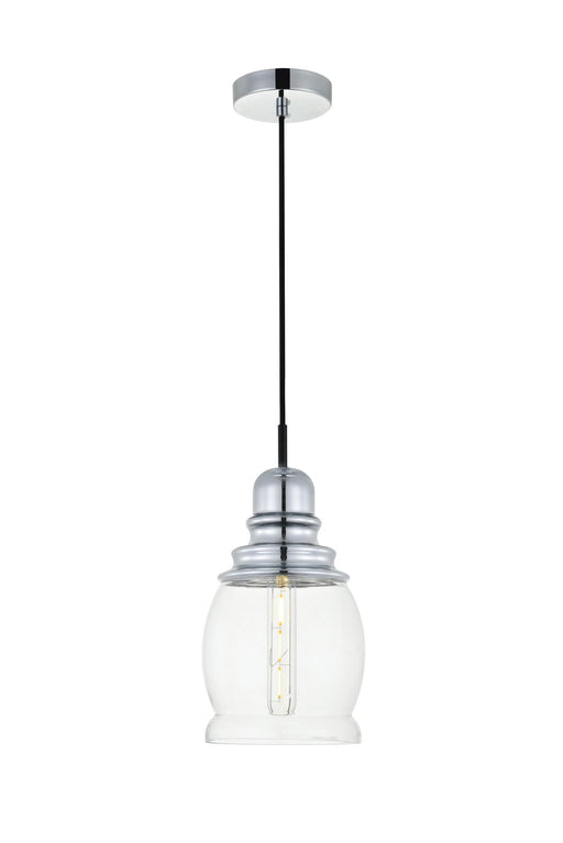 Kenna 6.3" Mini Pendant in Chrome And Clear