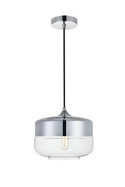 Ashwell 9.8" Pendant in Chrome And Clear
