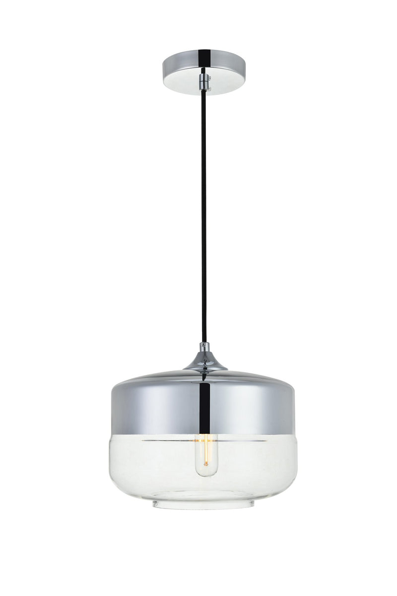 Ashwell 9.8" Pendant in Chrome And Clear